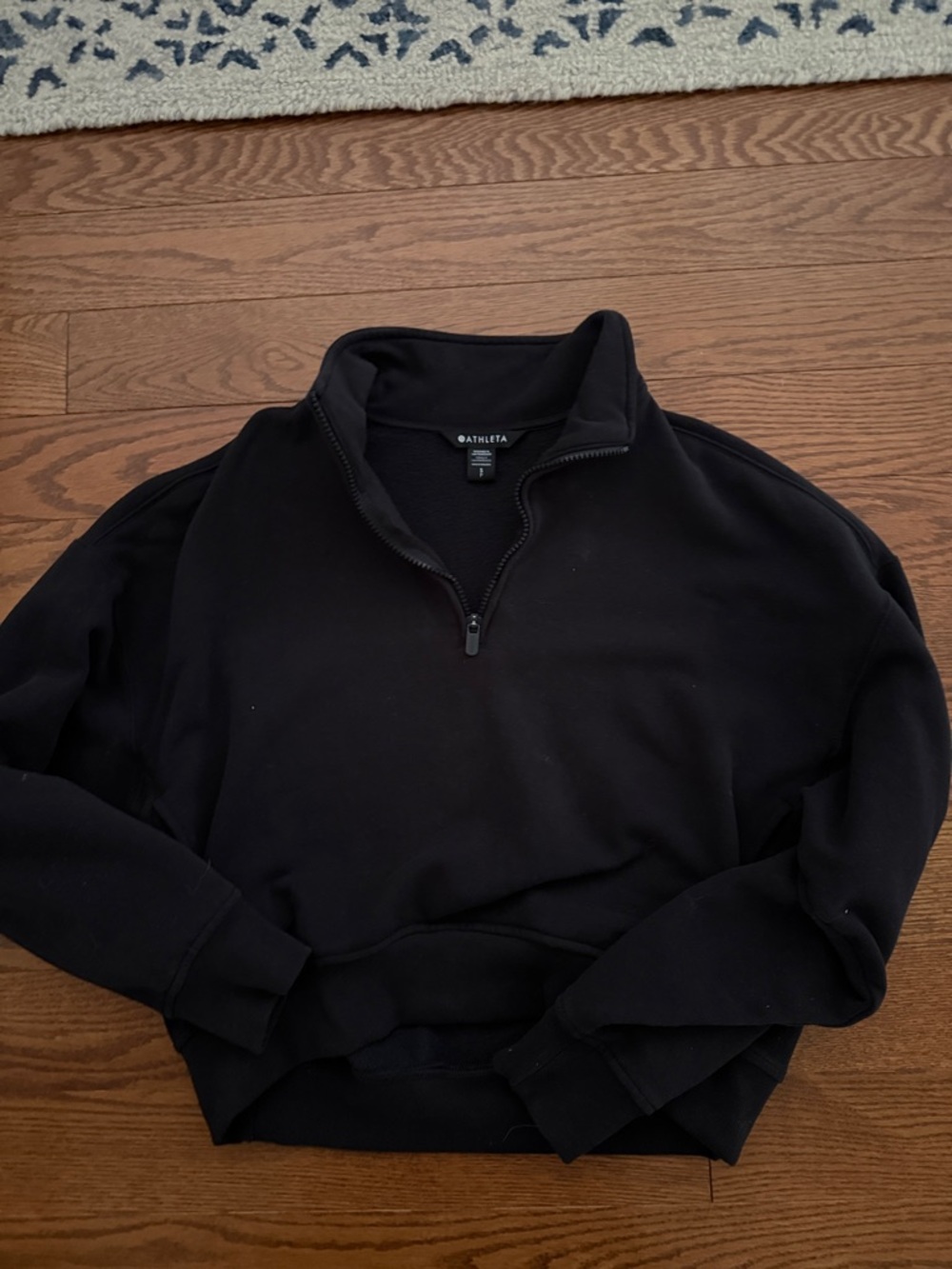 Athleta womens Black Half-Zip Pullover Sweatshirt